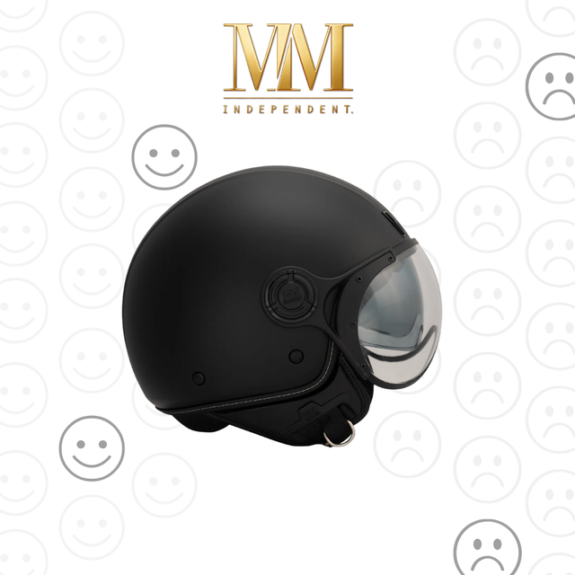 Casco jet nero opaco