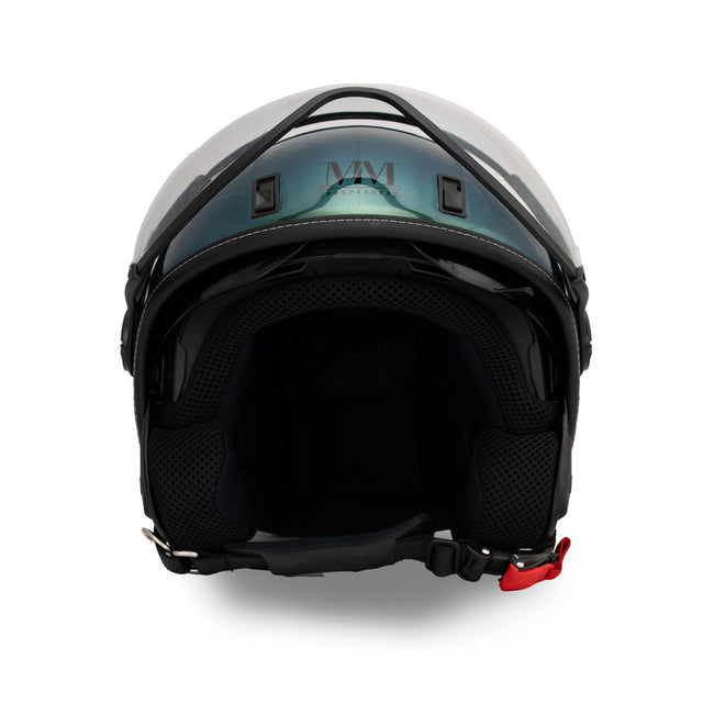 Casco JET A-Ventura Moscondoro Verde Cangiante Monocromo di MM Independent