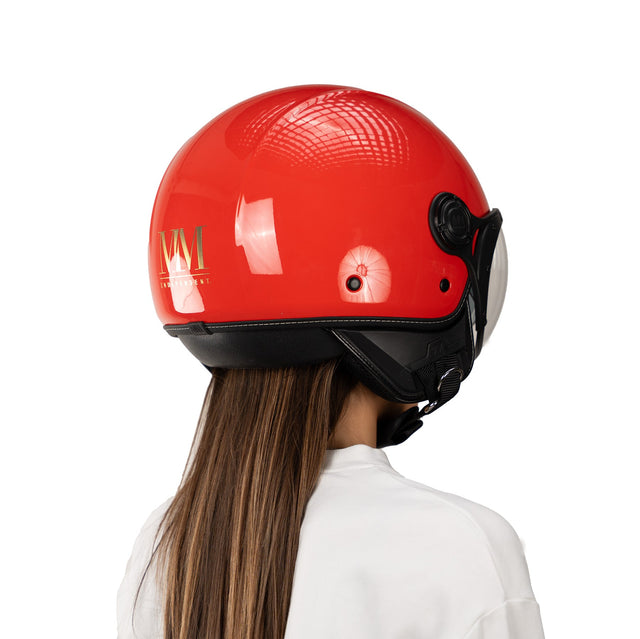 Casco JET A-Ventura Rosso Monocromo di MM Independent