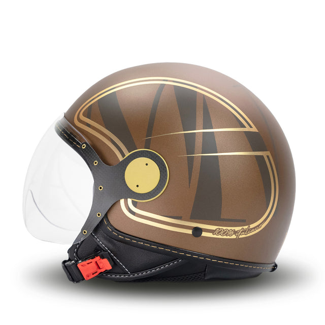 Eleganter Helm in braunem Gold MM Indirent