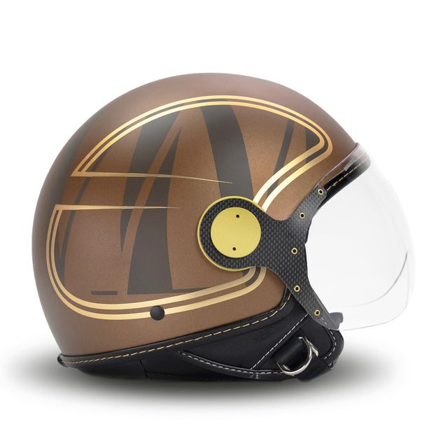 Eleganter Helm in braunem Gold MM Indirent