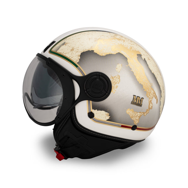 Casque jet Italia Bianco Orizzonte : élégance lumineuse et identité italienne
