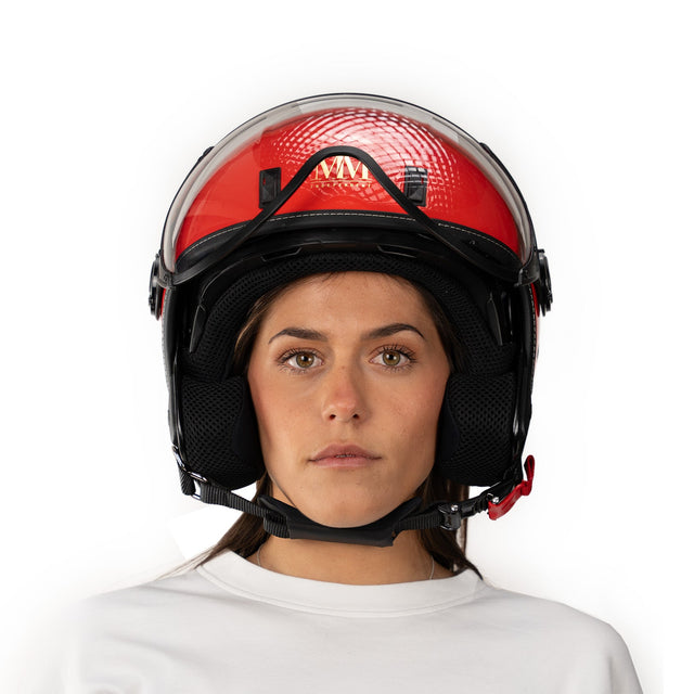 Casco JET A-Ventura Rosso Monocromo di MM Independent